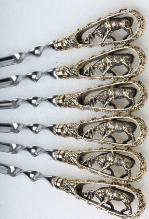 Набор шампуров с декоративным литьем "Благородный олень" (6 шт)